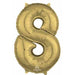26" White Gold Number 8 Balloon
