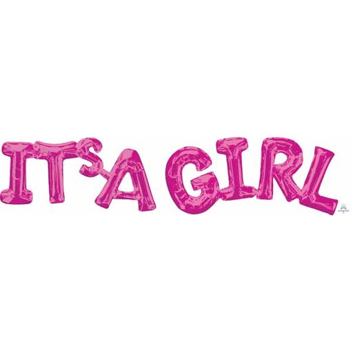 It's a Girl Pink Block Letter Balloon