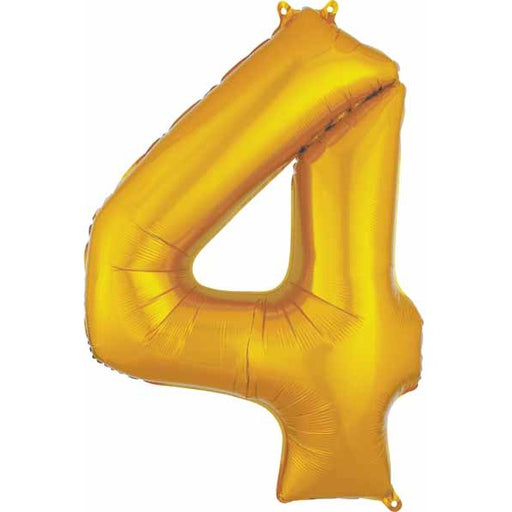 34-Inch Gold Number 4 Foil Balloon