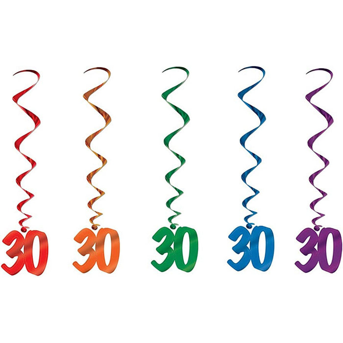 #30 Number Whirls 5/Pkg 40""X9'
