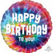 Tie Dye Birthday Round Foil Balloon, 18 Inch