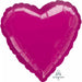 18 Inch Metallic Fuchsia Heart Foil Balloon