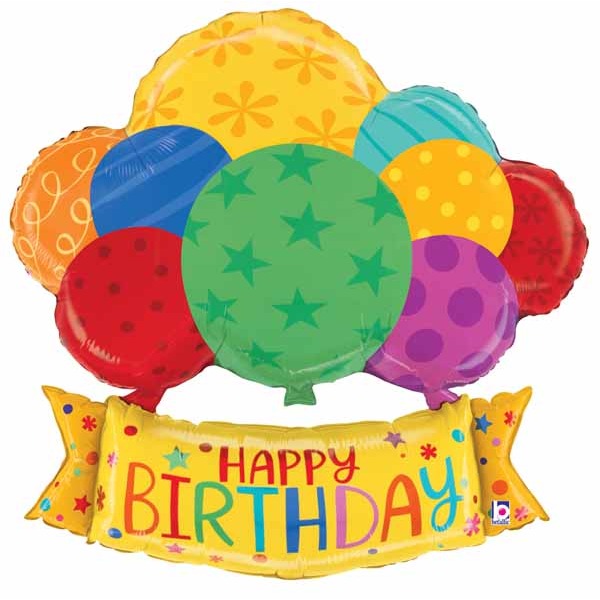 29-Inch Happy Birthday Balloons Banner Foil Balloon