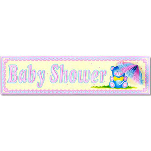 "31-Inch Baby Shower Sign Tissue Parasol - Elegant Party Decoration"
