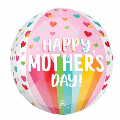 Happy Mother's Day Bright Stripes 16" Orbz Foil Balloon