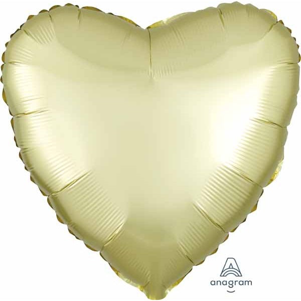 18 Inch Pastel Yellow Satin Luxe Heart Foil Balloon