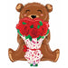 Rose Bouquet Bear 25-Inch Shaped Foil Balloon