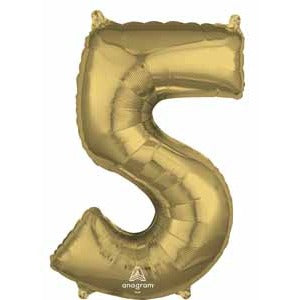 26-Inch White Gold Number 5 Balloon