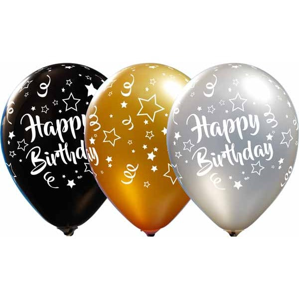 HAPPY BDAY ALL OVER 12" CLASSY ASST50/BG