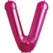 34-Inch Magenta Letter V Balloon