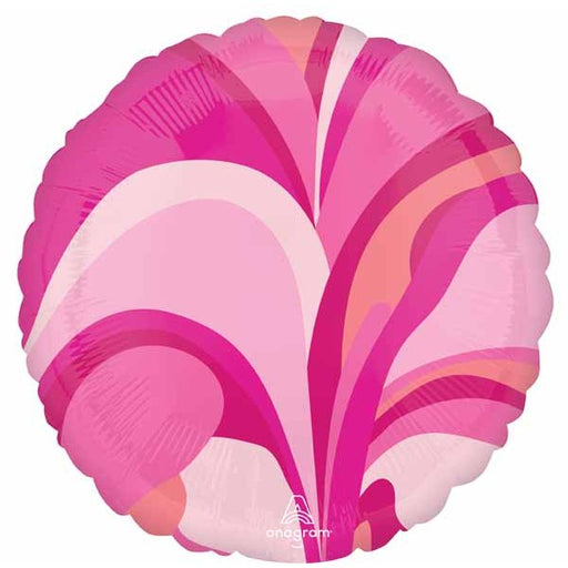 Pink Macro Marble 18-Inch Round Foil Balloon