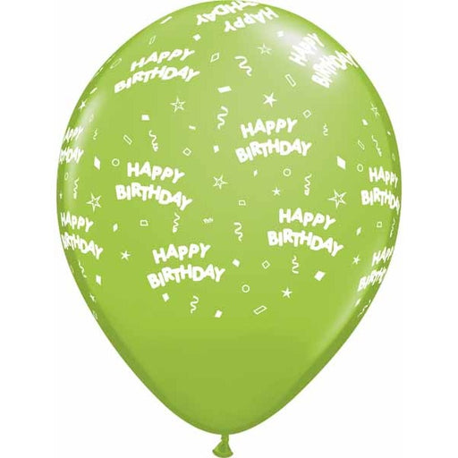 HAPPY BDAY ALL OVER 12" 50/BAG LIME
