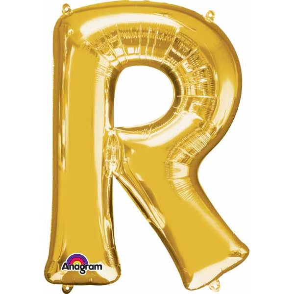 Gold Letter R 16-Inch Foil Balloon