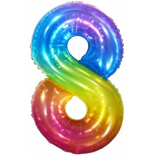 34" #8 Jelly Rainbow Number Balloon