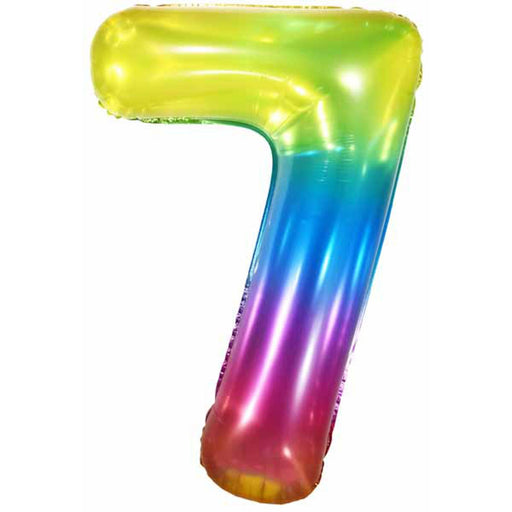 34" Number Balloon #7 Jelly Rainbow