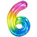 34" Number Balloon #6 Jelly Rainbow
