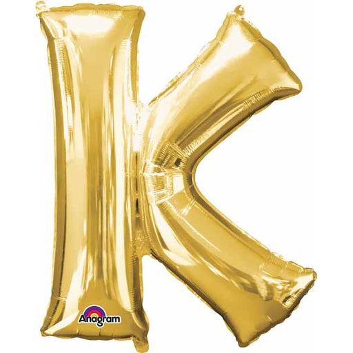 16 Inch Gold Letter K Air Fill Foil Balloon