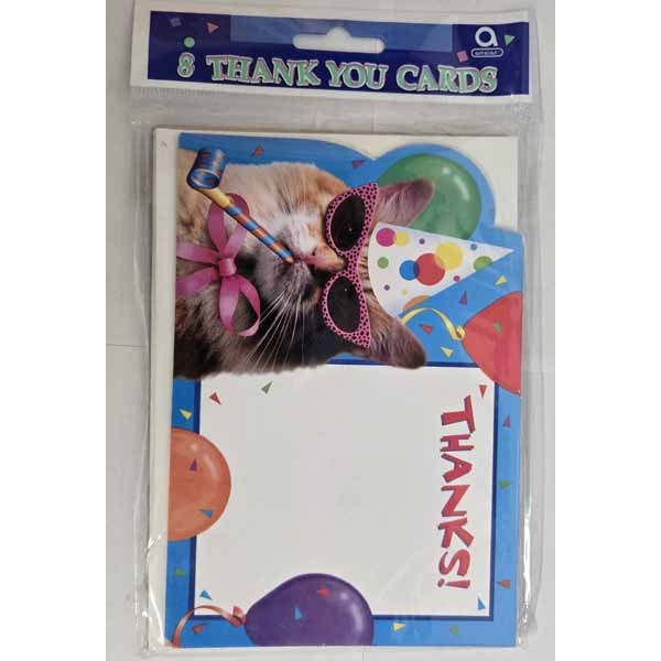 Cat's Meow Thank You Cards, 8 Count