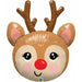 35″ Red Nosed Reindeer Foil Balloon (3/Pk)