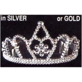 Silver Plastic Princess Tiara with Combs