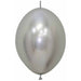 Sempertex 6-Inch Reflex Silver Link-O-Loon Latex Balloons, 50 Pack