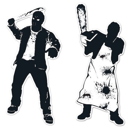 Psycho Silhouettes Halloween Decorations, 2 Pack