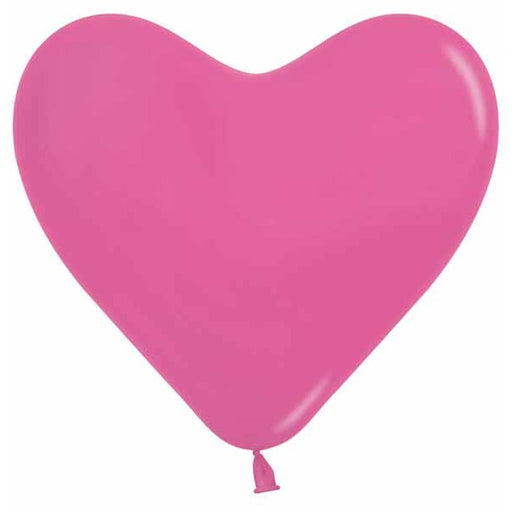 Sempertex Fuchsia 12" Heart Latex Balloons, 50 Count