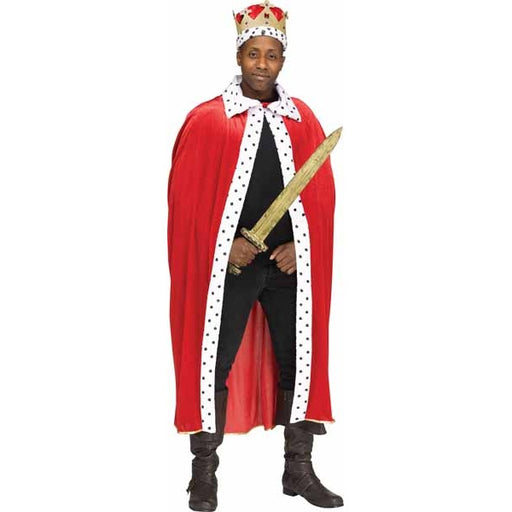 Ensemble de costume de roi adulte : robe et couronne