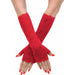 Red Long Stretch Lace Adult Mitts