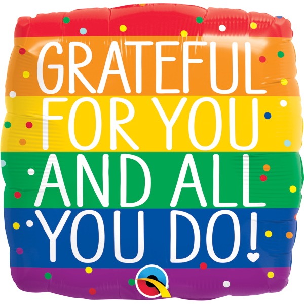 Grateful for You 18" Square Foil Balloon