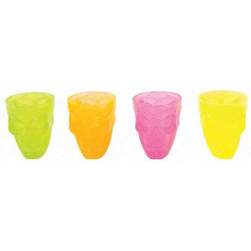 SKULL SHOT GLASS SET 2/PK ASST COLORS