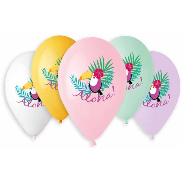 Gemar Aloha Toucan 13-Inch Latex Balloons, 50-Pack