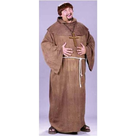 Men's Plus Size Medieval Monk Costume with Wig