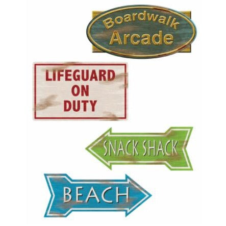 BEACH SIGN CUTOUTS 14" (4/PACK)