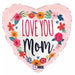 Satin Love You Mom Blossoms 9-Inch Foil Balloon