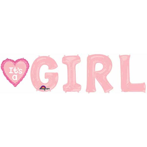 It's a Girl 5-Piece Foil Balloon Letter Bunch