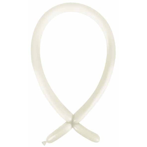 Anagram Frosty White 160 Latex Modelling Balloons, 100 Count