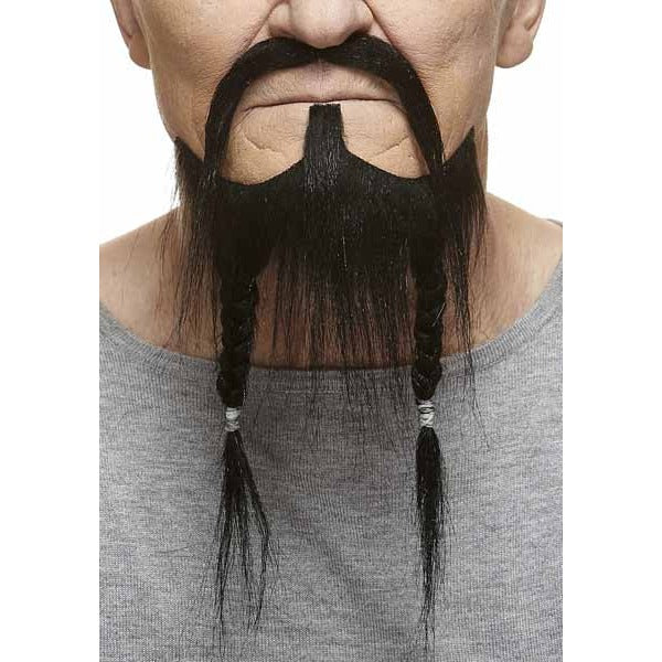 Black Pirate Moustache and Braided Beard Set