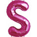 34" Magenta Letter S Balloon