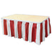 Red & White Striped Table Skirt