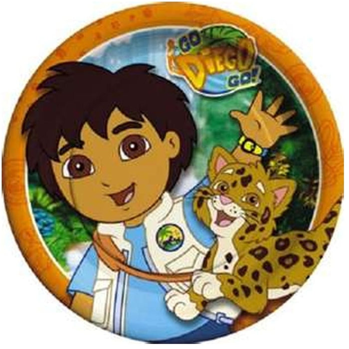 Multi-color Go Diego Go Plate: Adventure-themed Dining Essentials! (24/Pk)