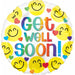 Get Well Emoticons 18-Inch Foil Balloon