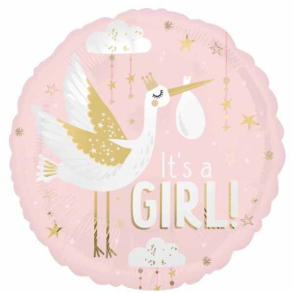 Special Delivery Girl 18-Inch Round Foil Balloon