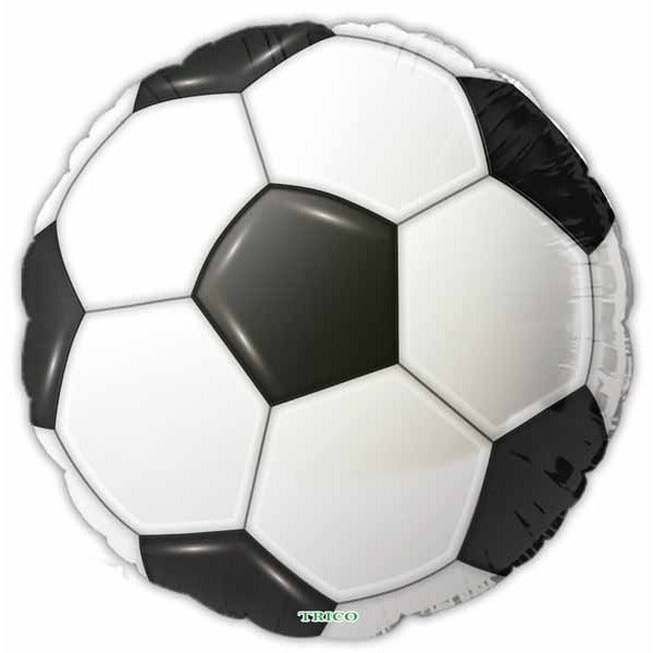 Black & White Soccer Ball Foil Balloon, 18 Inch