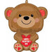 Cuddly Bear Valentine's Day Foil Balloon, 18 Inch
