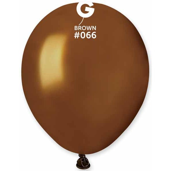 Gemar 5" Metallic Brown #066 Latex Balloons, 100 Pack