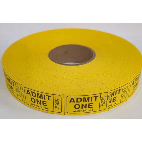 ROLL TICKETS 2000 ADMIT YELLOW