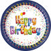 Multicolour Happy Birthday 9-Inch Paper Plates, 8 Pack