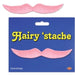 Pink Hairy Stache Self-Adhesive Mustache, 5.5 Inches