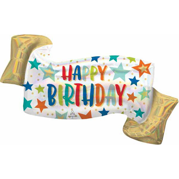 39" Holo Shape P45 Birthday Banner